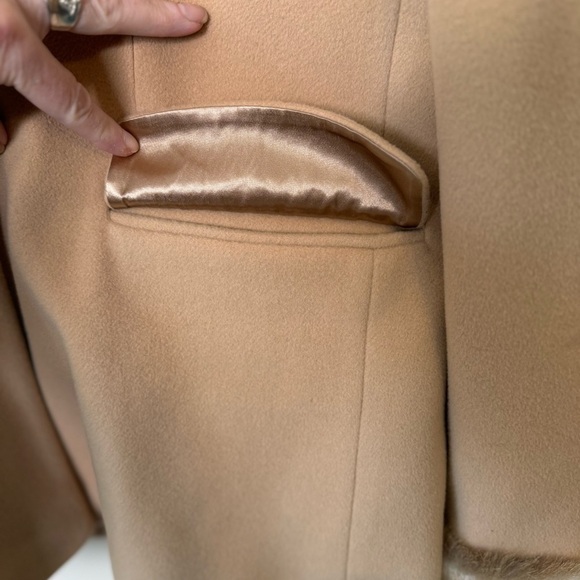 Vintage, Charles London,England made,  20% Cashmere,65% wool fur collar coat XL - Picture 5 of 7